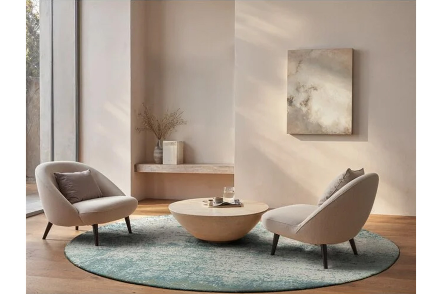 Louis De Poortere | Virgin Land Eco Rug | Blue | 140 x 140 cm