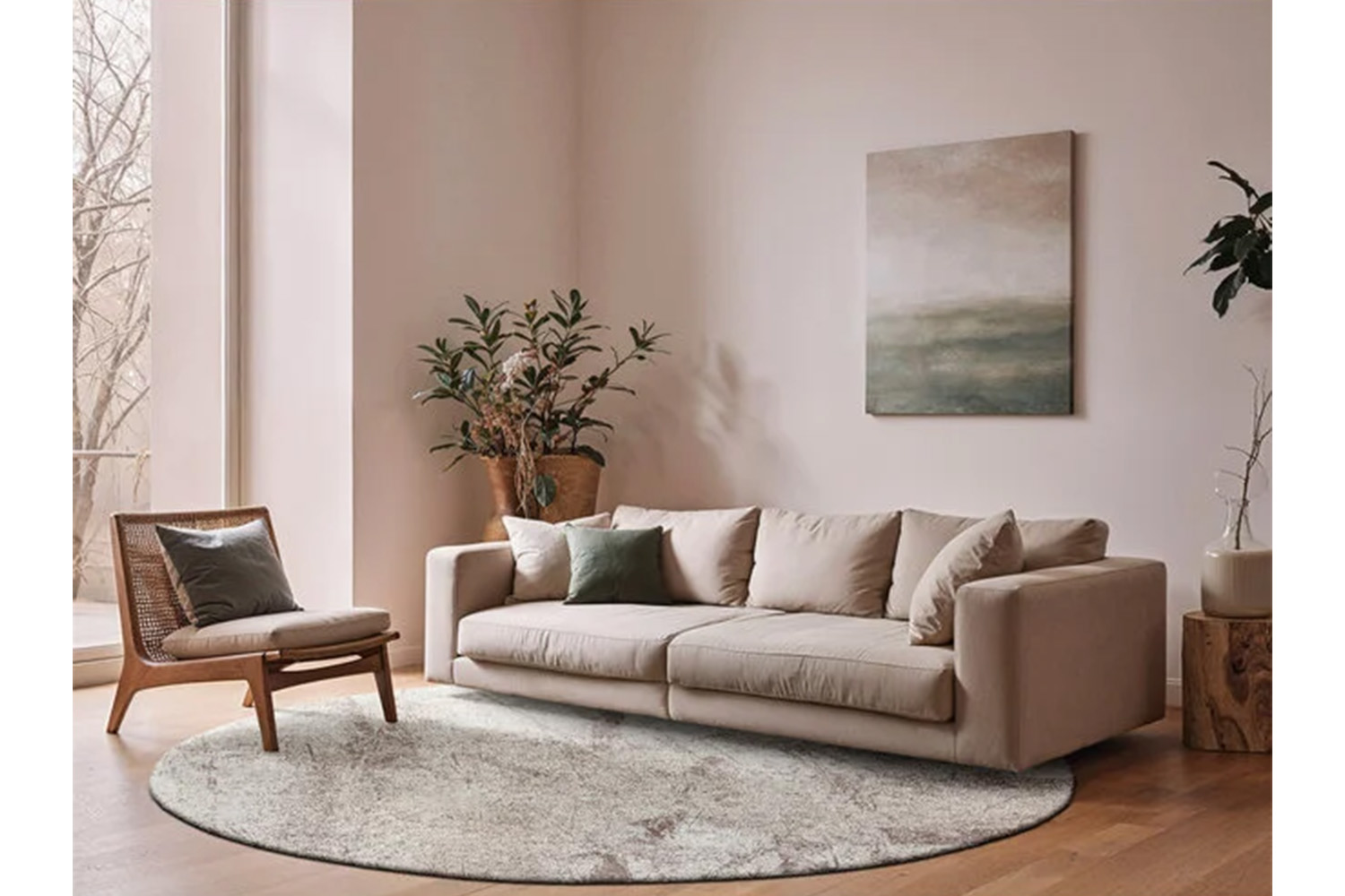 Louis De Poortere | Sol Albatre Eco Rug | Grey | 140 x 140 cm