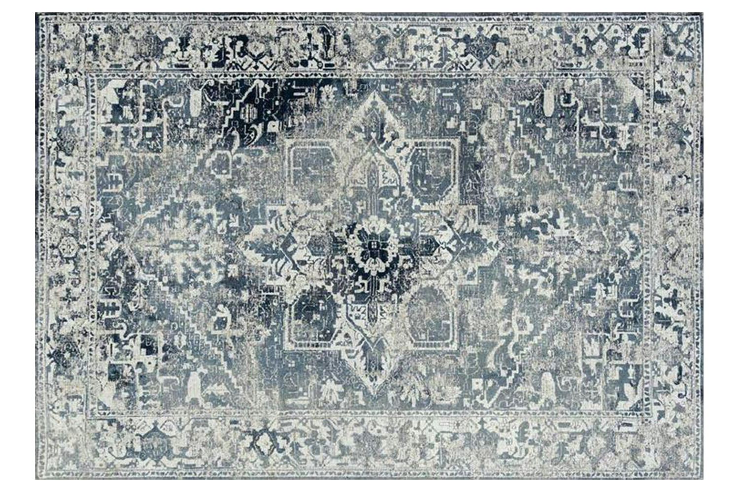 Louis De Poortere | Tabriz Atlantide Indoor Eco Rug | Blue | 240 x 340 cm