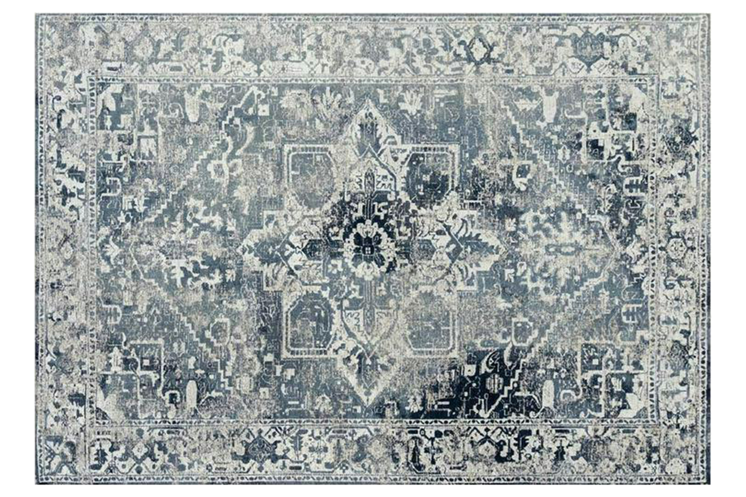 Louis De Poortere | Tabriz Atlantide Indoor Eco Rug | Blue | 280 x 390 cm
