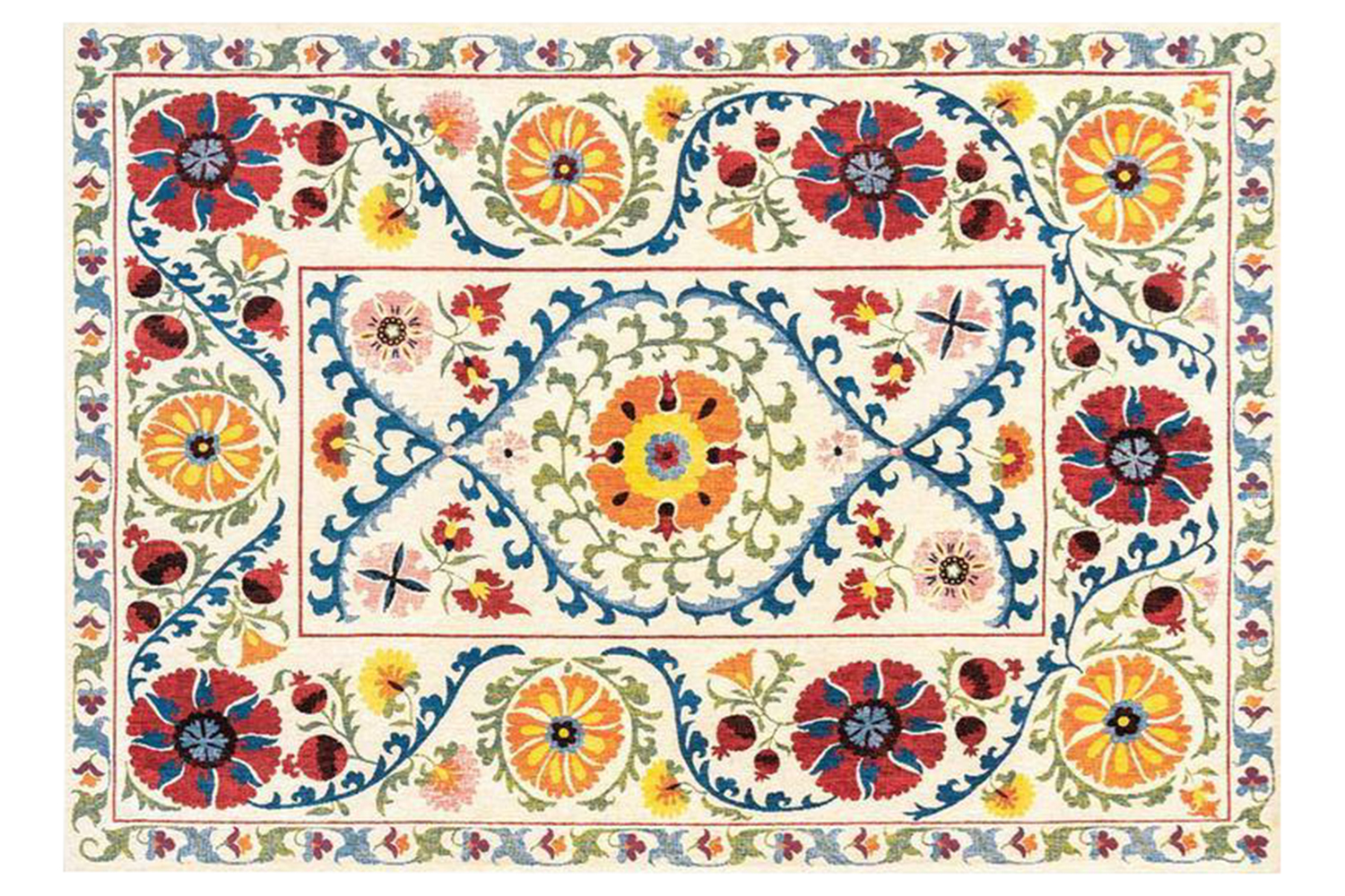 Louis De Poortere | Suzani Indoor Eco Rug | Multicolour | 200 x 280 cm