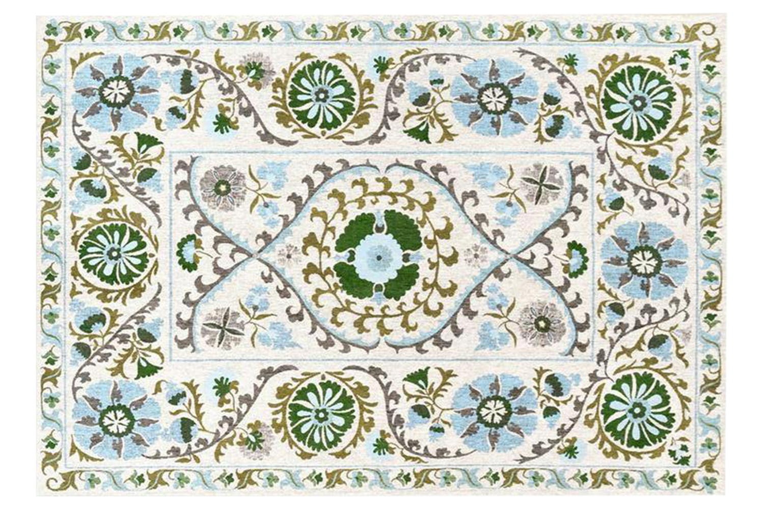 Louis De Poortere | Suzani Indoor Eco Rug | Multicolour | 280 x 390 cm