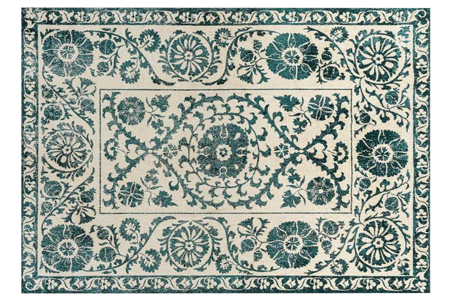 Louis De Poortere | Suzani Indoor Eco Rug | Green | 200 x 280 cm