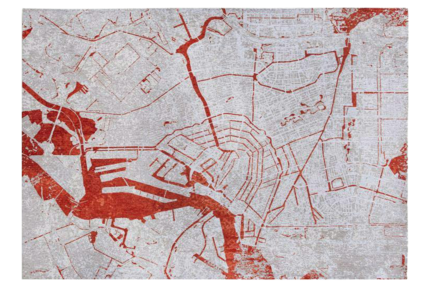 Louis De Poortere | Indoor Eco Rug | Red/Grey | 100 x 140 cm