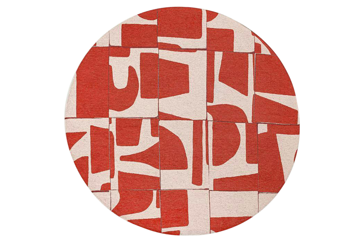 Louis De Poortere | Papercut | Indoor Eco Rug | Red/White | 240 x 240 cm