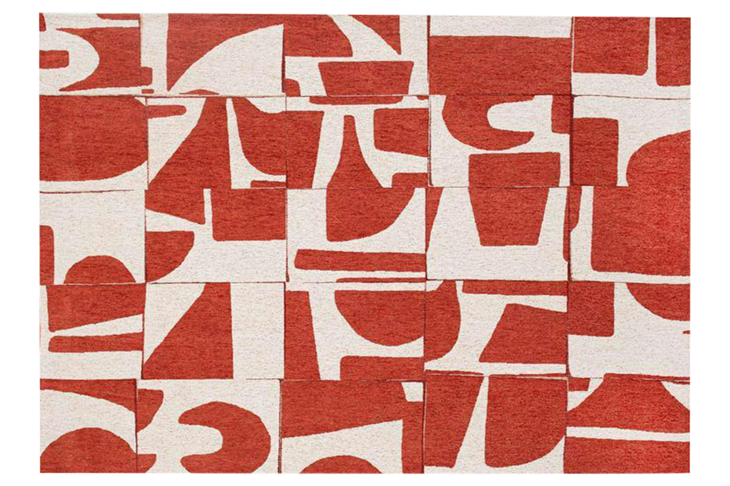 Louis De Poortere | Papercut | Indoor Eco Rug | Red/White | 140 x 200 cm