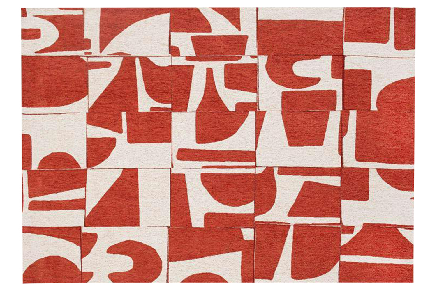 Louis De Poortere | Papercut | Indoor Eco Rug | Red/White | 280 x 390 cm