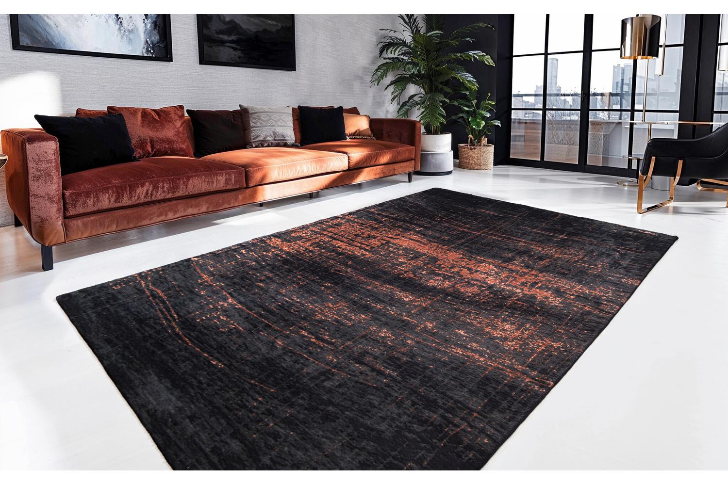 Louis De Poortere | Griff Eco Rug | Black/Brown | 80 x 150 cm