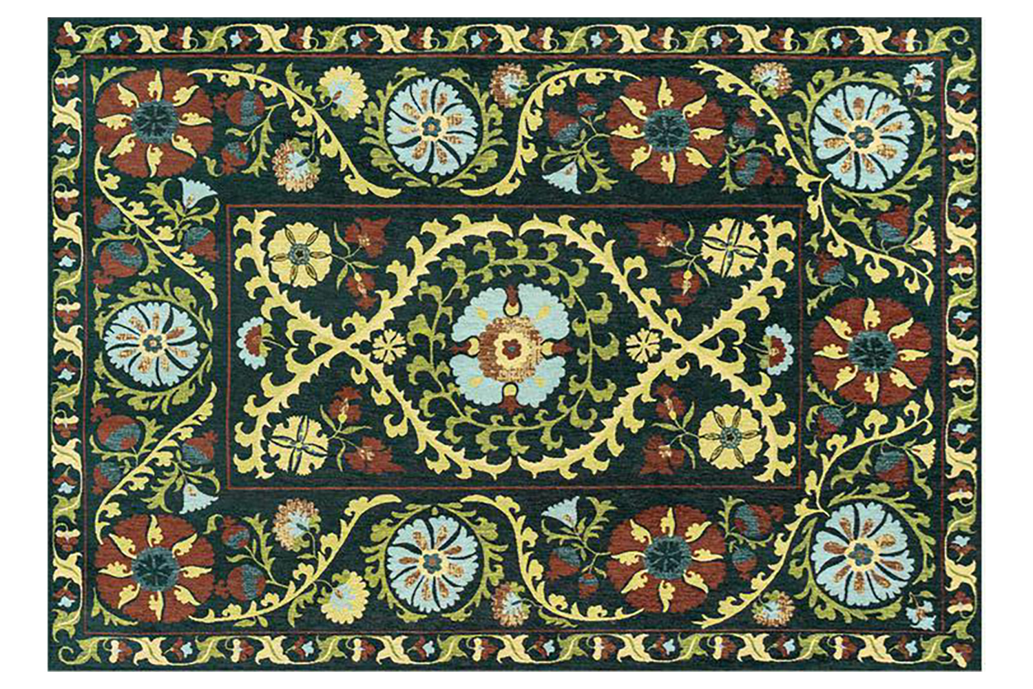 Louis De Poortere | Suzani Bavaria | Indoor Eco Rug | Multi | 140 x 200 cm