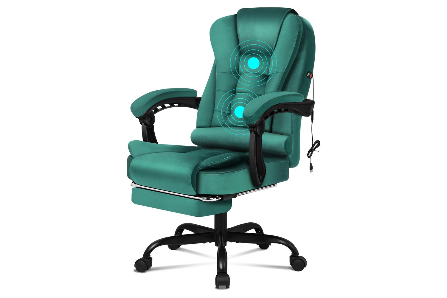 Elfordson Massage Home Office Chair with Footrest | Green