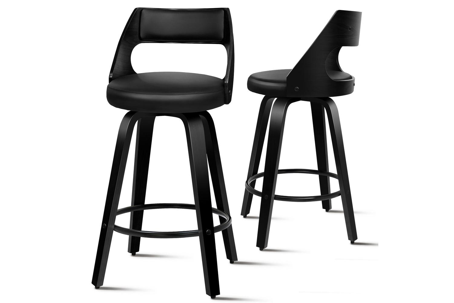 Alfordson Bar Stool | Swivel | Black | Set of 2