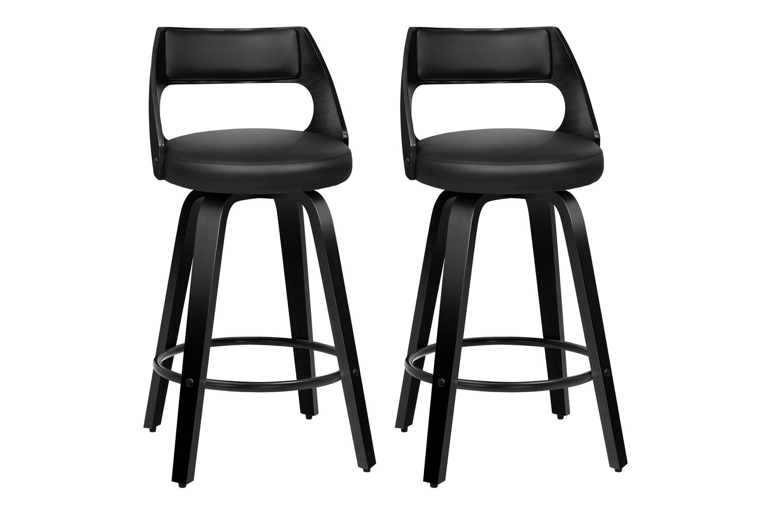 Alfordson Bar Stool | Swivel | Black | Set of 2