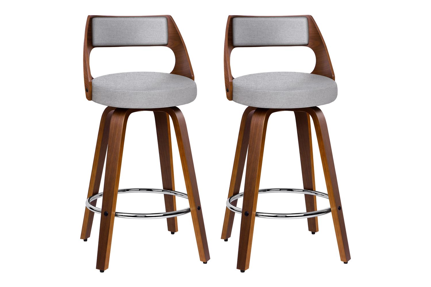 Alfordson Bar Stool | Swivel | Light Grey | Set of 2