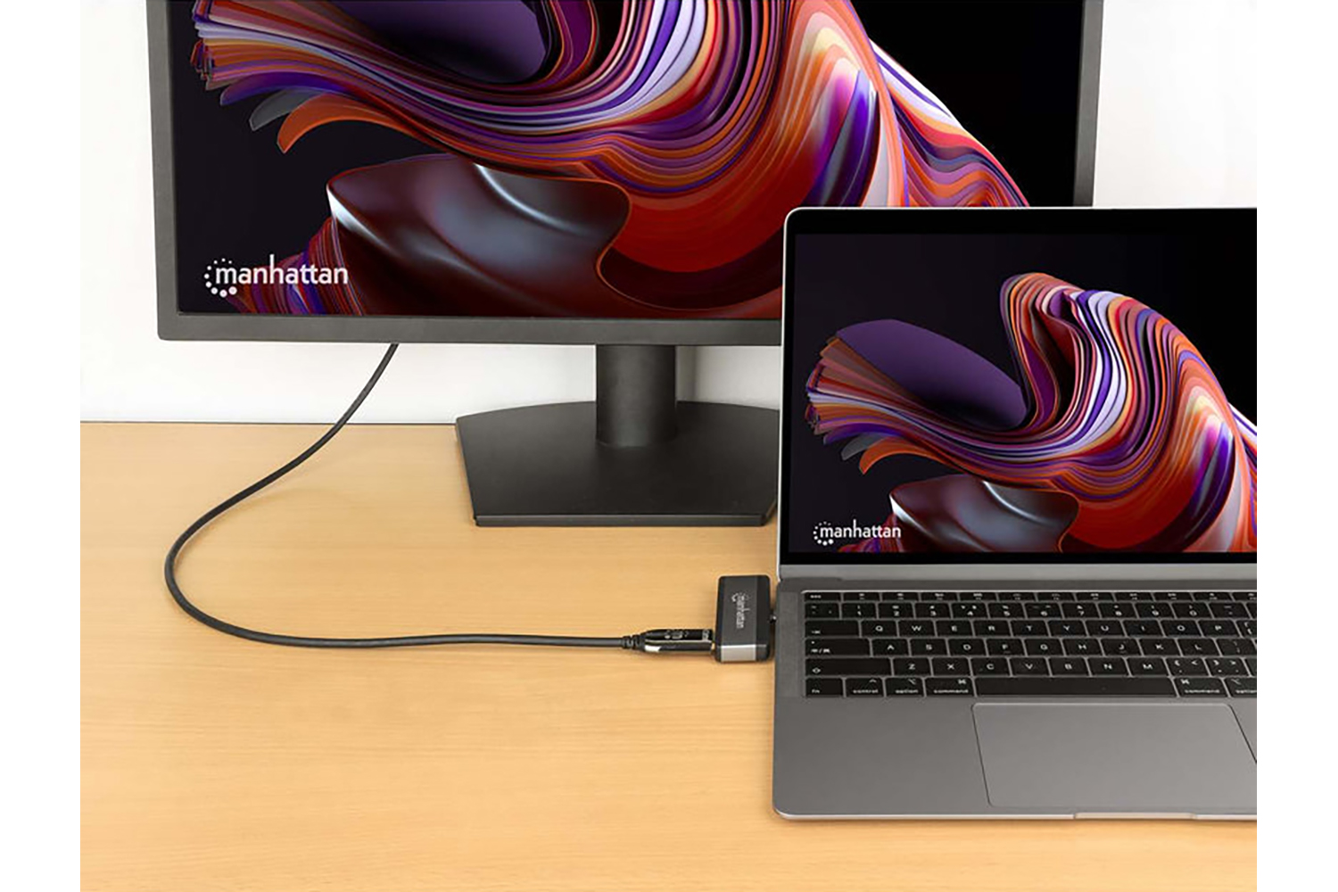 Manhattan USB-C PD to HDMI 4-in-1 Laptop and Tablet Travel Docking Station | Black/Space Grey