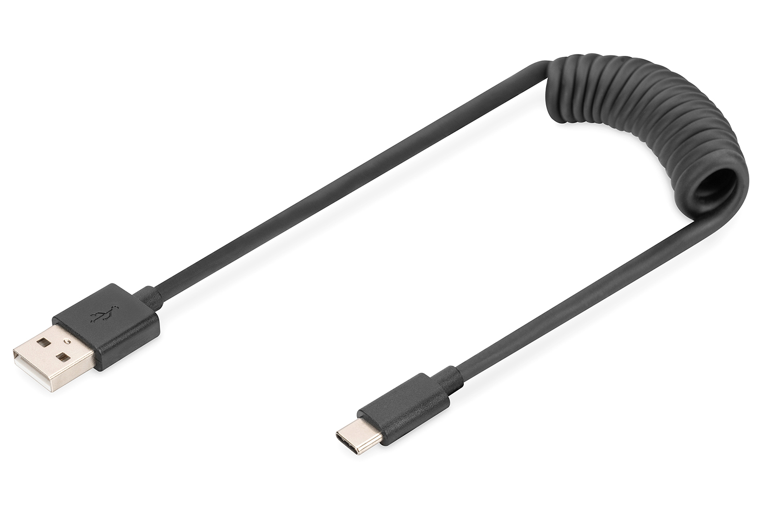 Digitus USB 2.0 - USB A to USB C Spiral Cable | Black