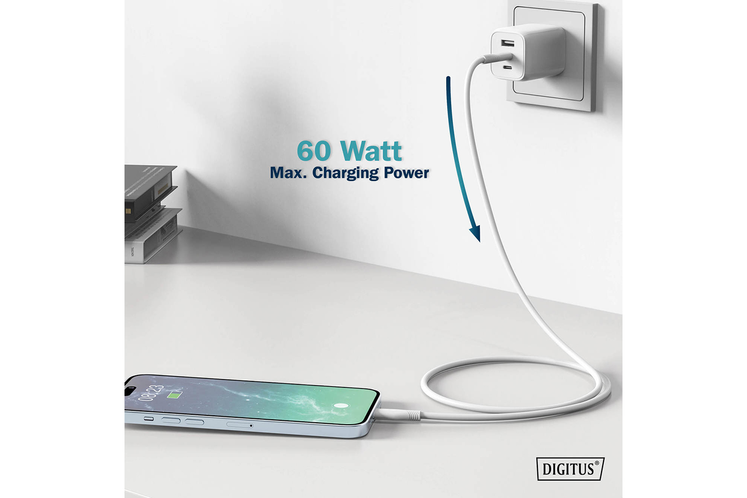 Digitus USB-C to USB-C Silicone Connection Cable  | 1m | White