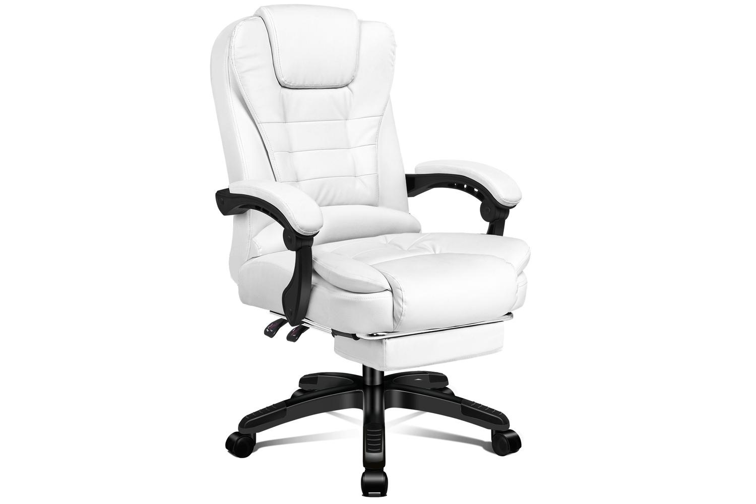 Elfordson Massage Office Chair with Heated Seat | White