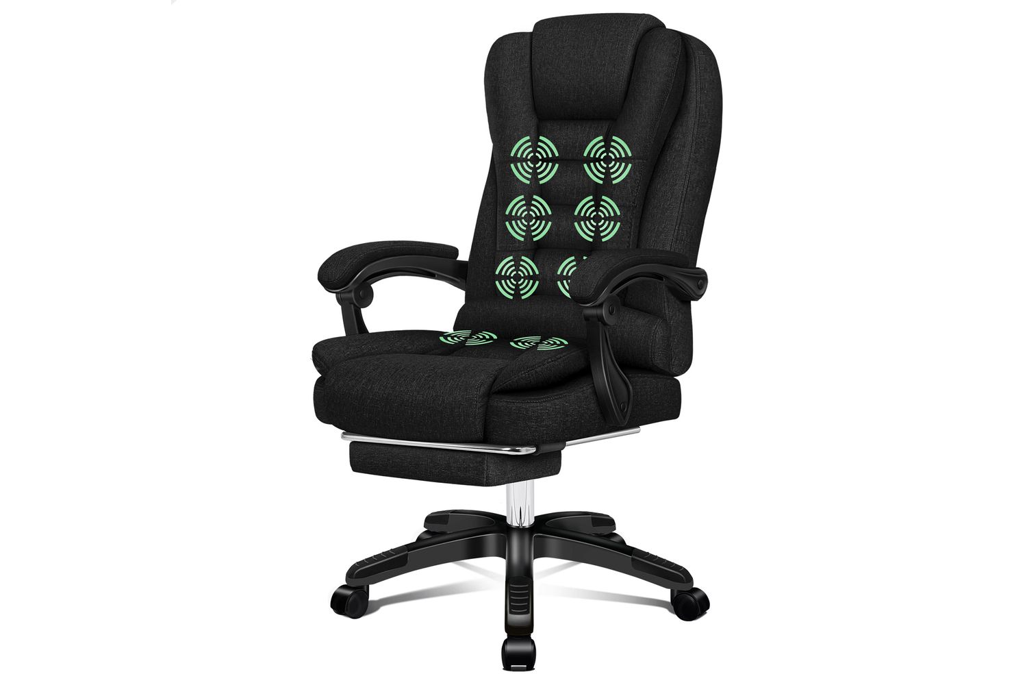 ELFORDSON Massage Office Chair with Heated Seat - Black