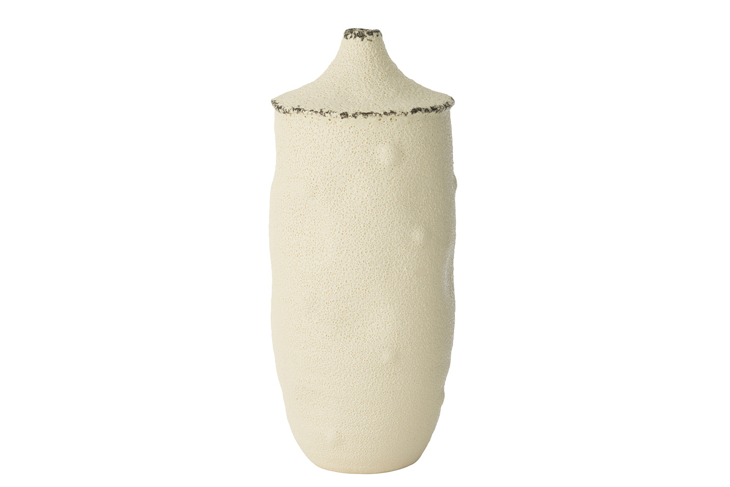 Bay Stonew Ceramic Vase | Cream/Black