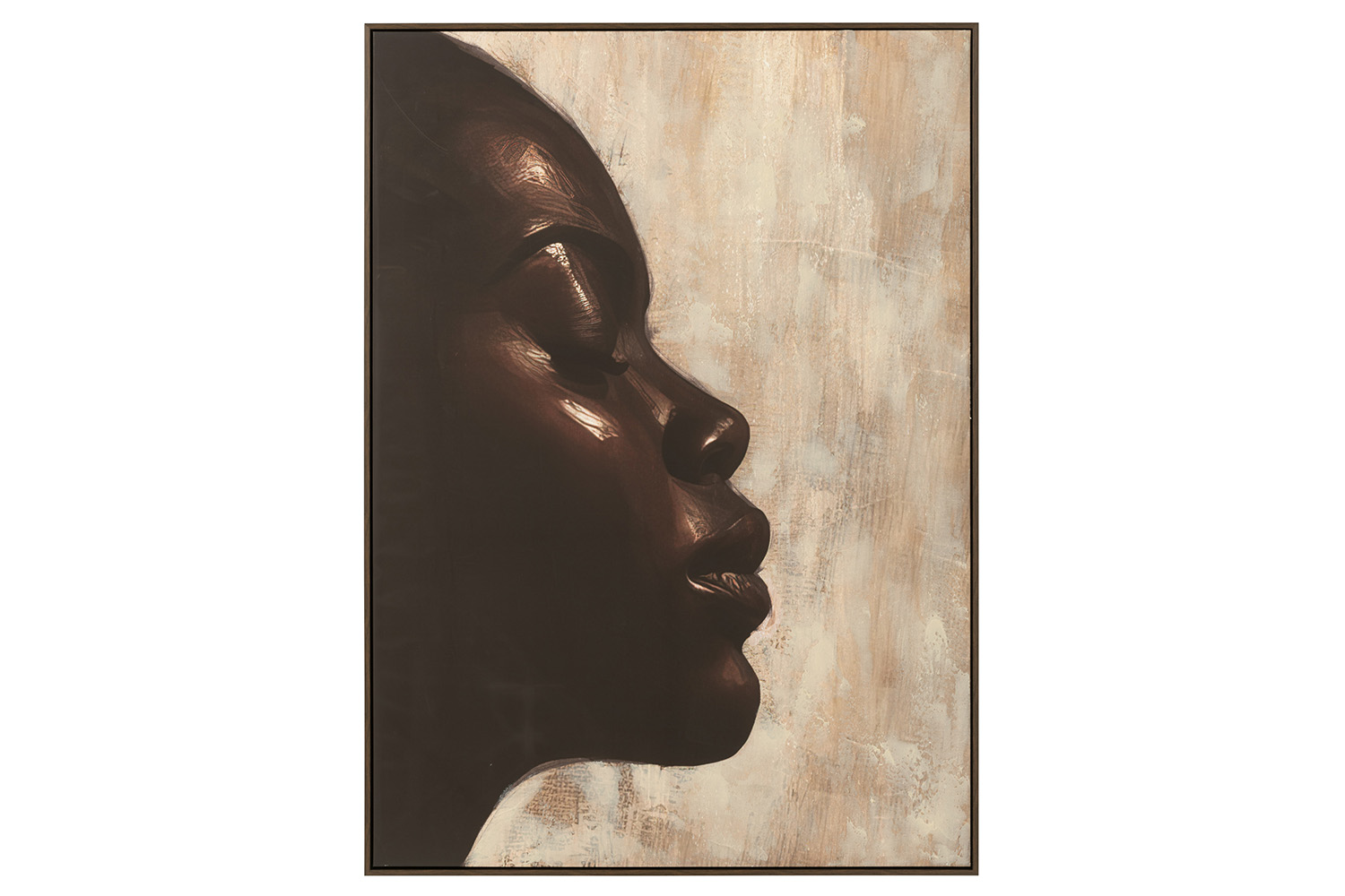 Gaya Framed Portrait Print Canvas | Beige/Brown | 142.6 x 102.6 cm