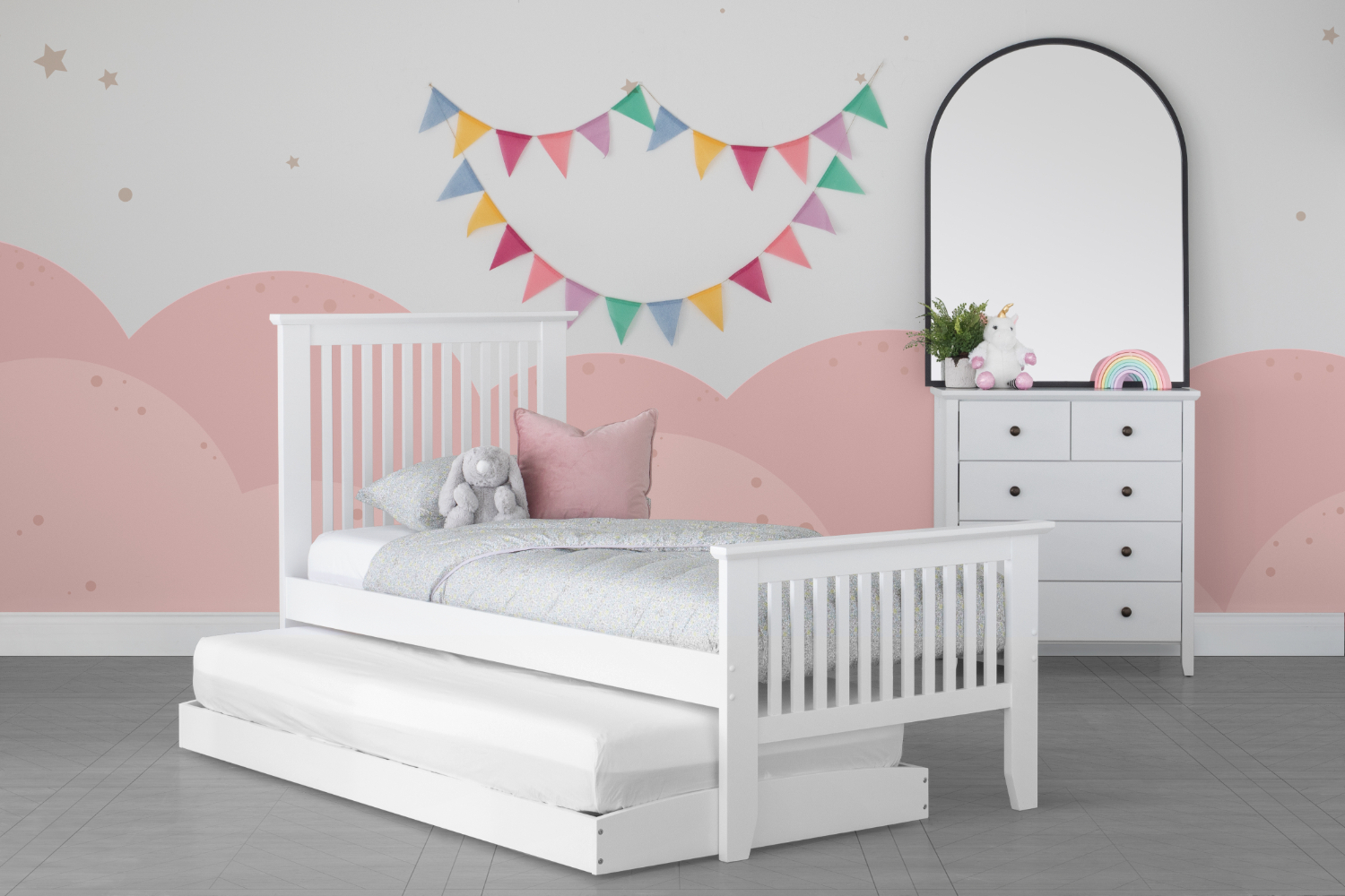 Ezra Trundle Guest Bed | White