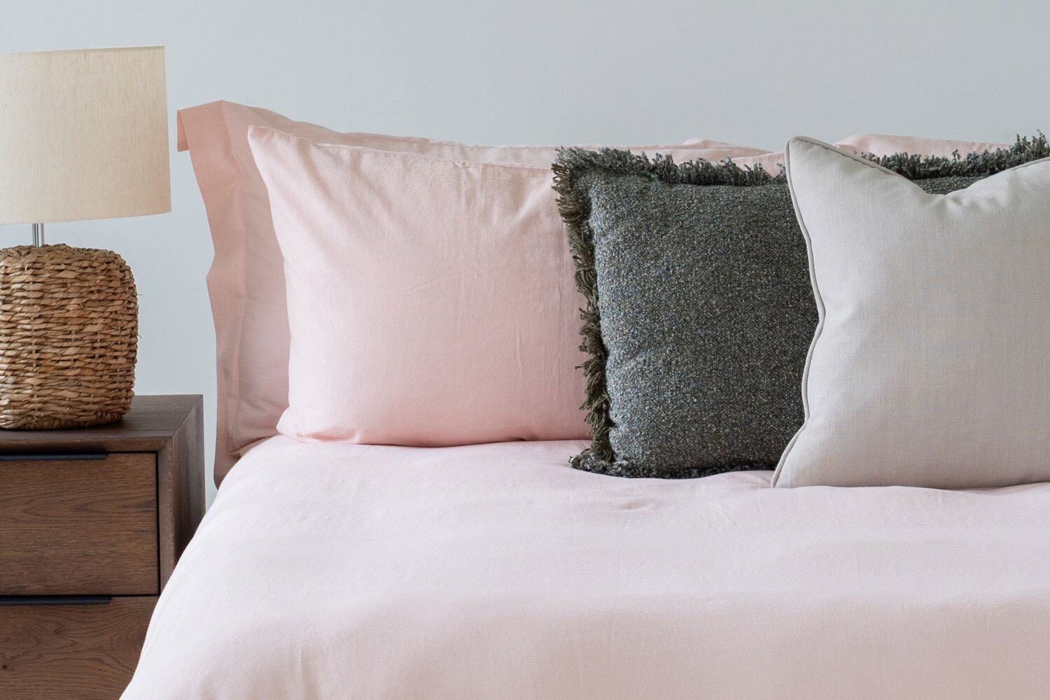 The Linen Room  | Ava Linen Look Duvet Cover Set | Pink | King