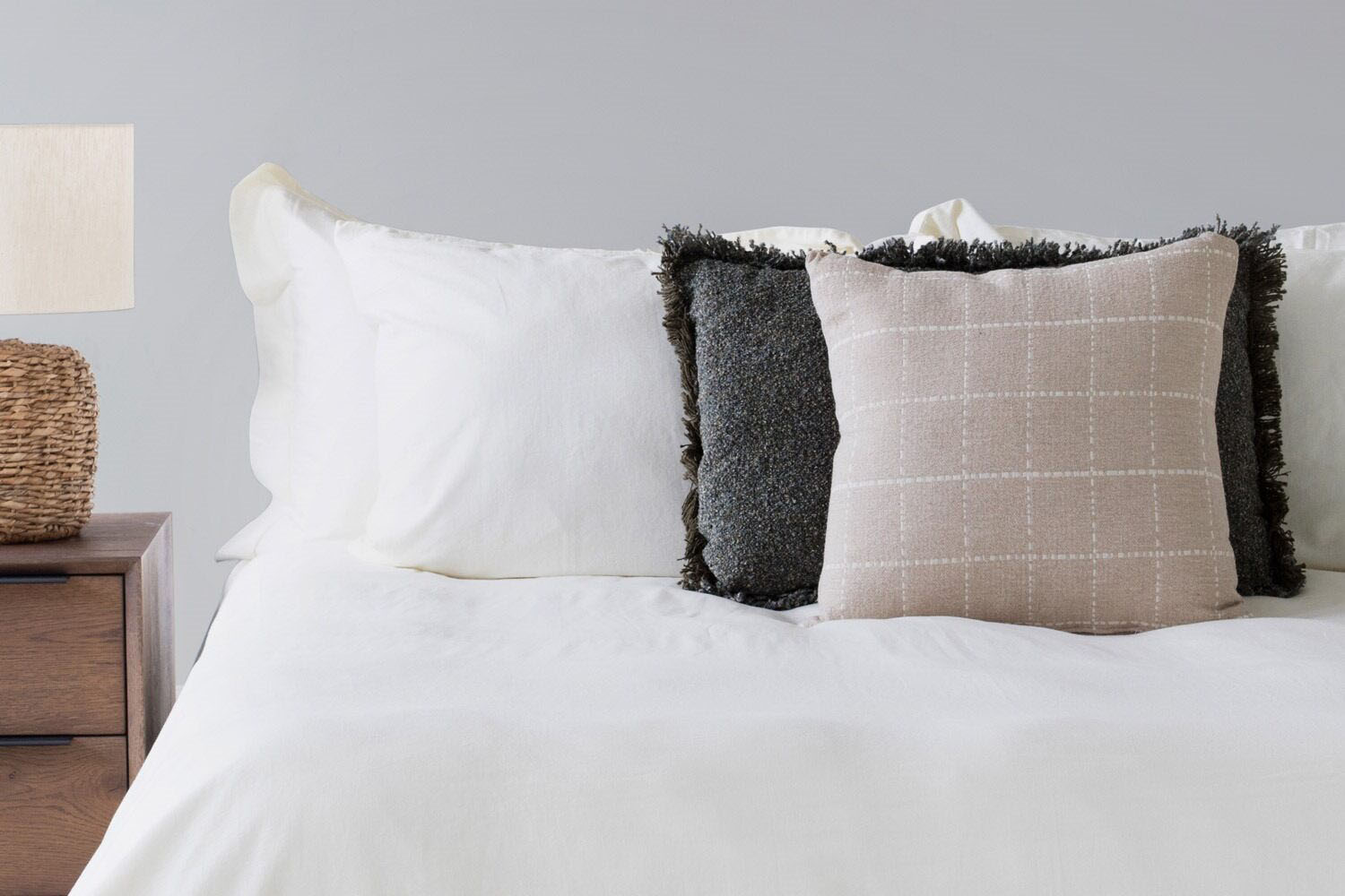 The Linen Room  | Ava Linen Look Duvet Cover Set | Natural | Double