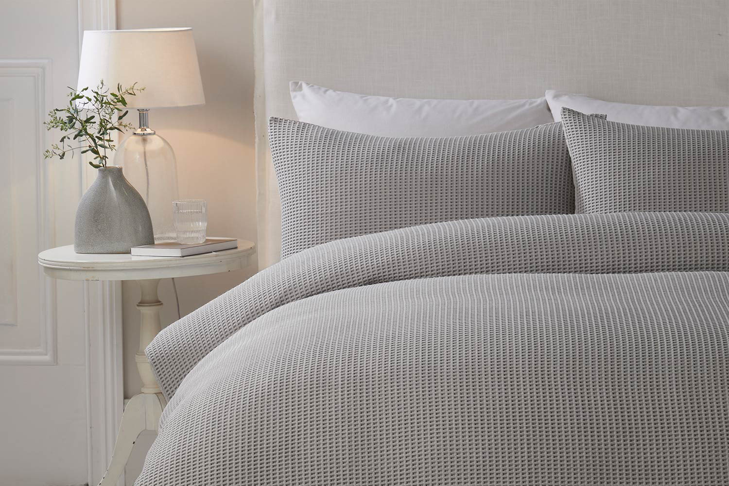 Serene | Lindly Duvet Cover Set | Grey | Super King
