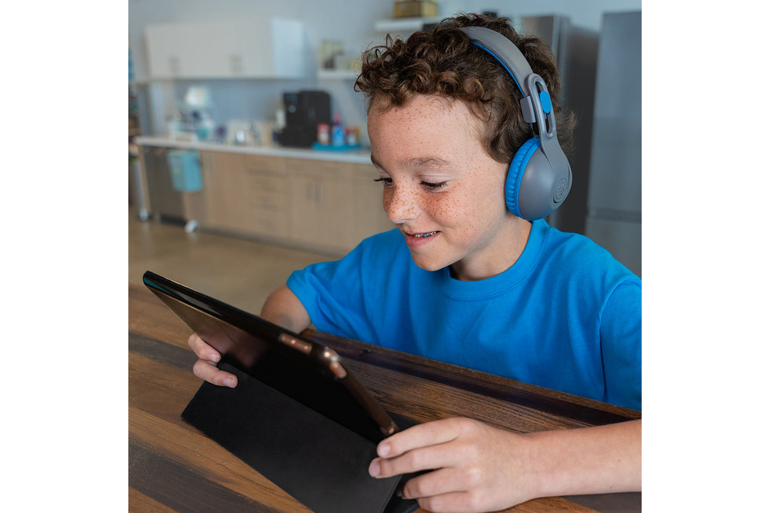 JLab JBuddies Studio 2 Kids On-Ear 2 In 1 Wireless & Wired Headphones | Grey/Blue
