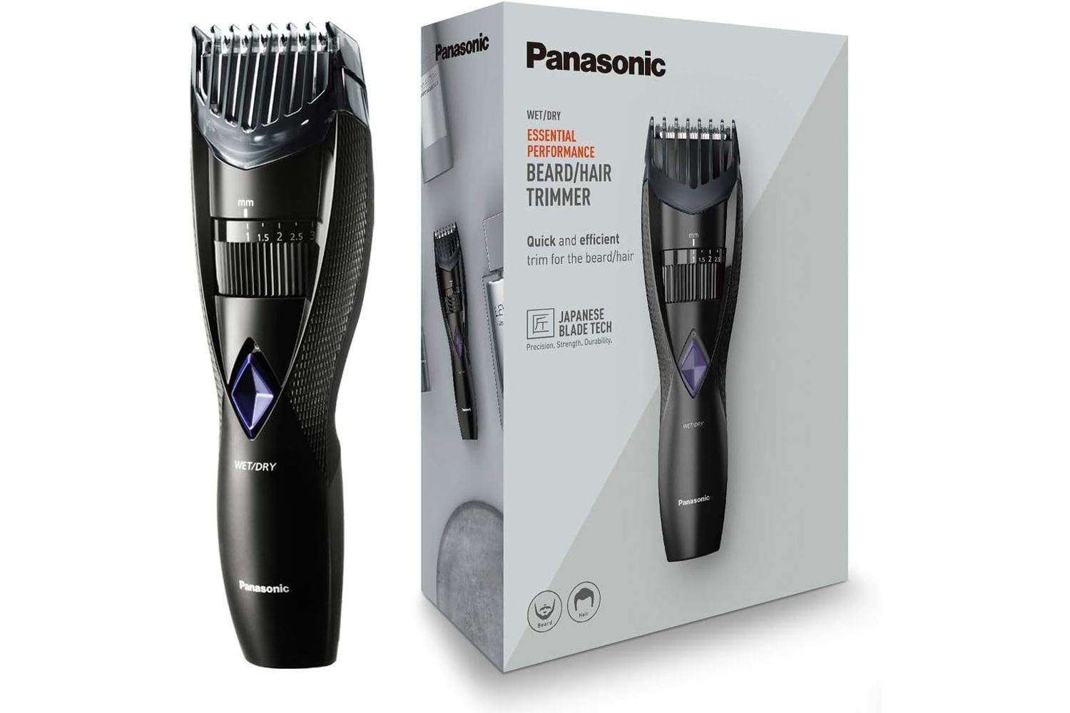 Panasonic | Wet And Dry Beard Trimmer | Stainless Steel Blades | Compact Design