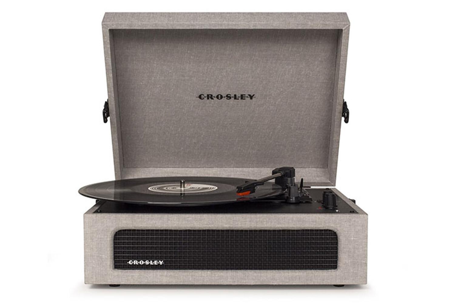 Crosley Voyager Record Player | Grey | Linen Fabric