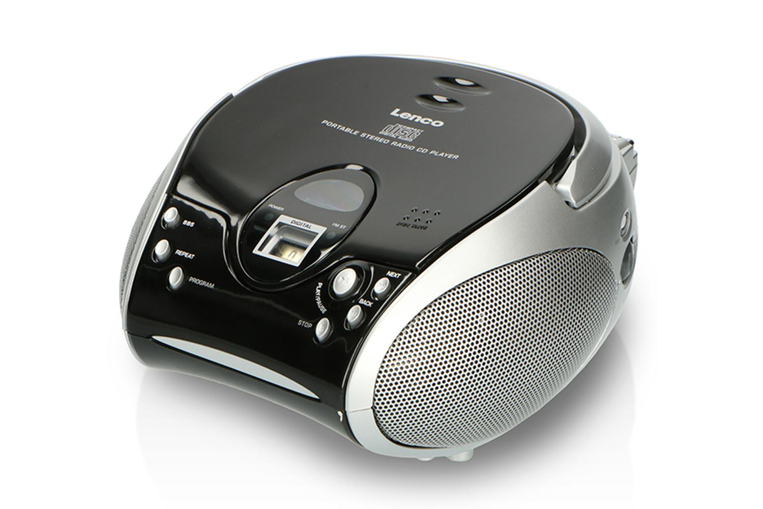 Lenco | Black/silver | Portable FM Radio With CD | Compact Size