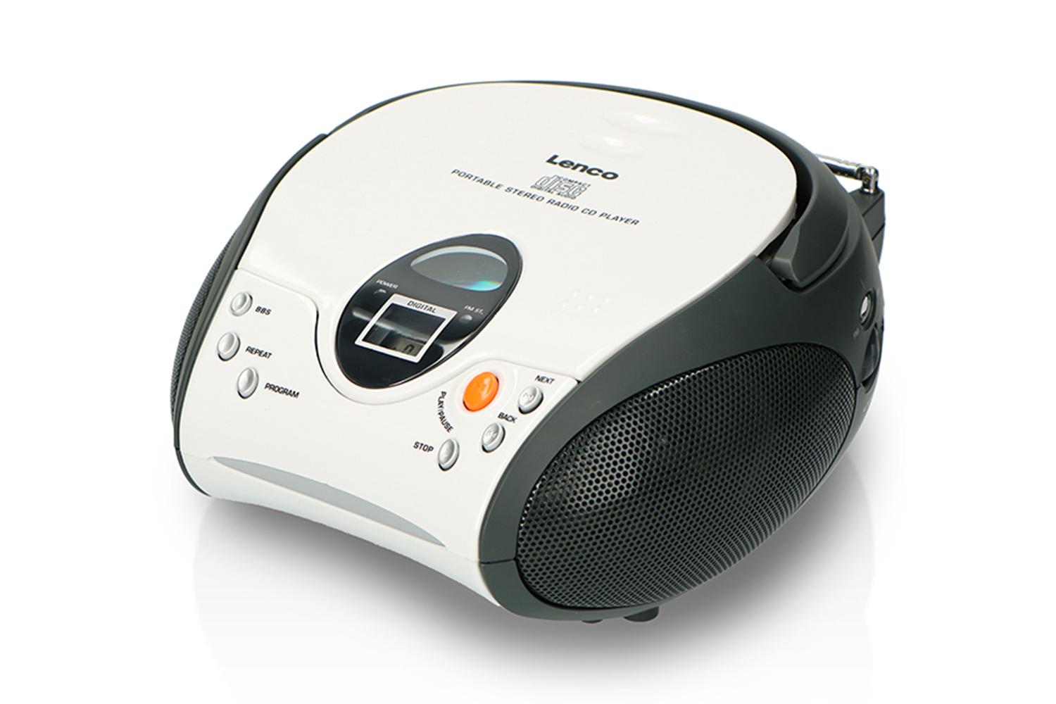 Lenco | White | Portable FM Radio With CD