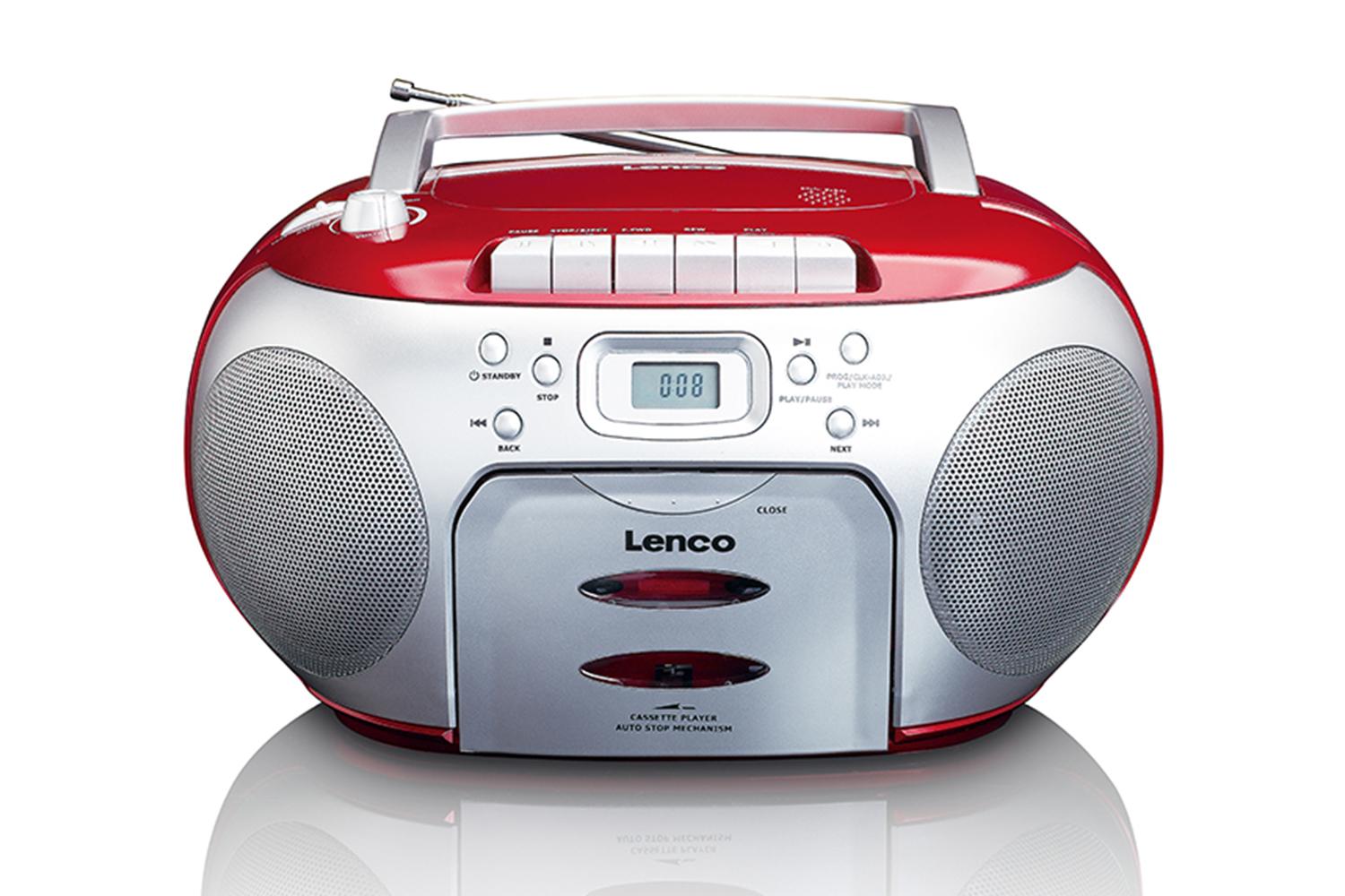 Lenco | Radio Cassette CD Player | Red