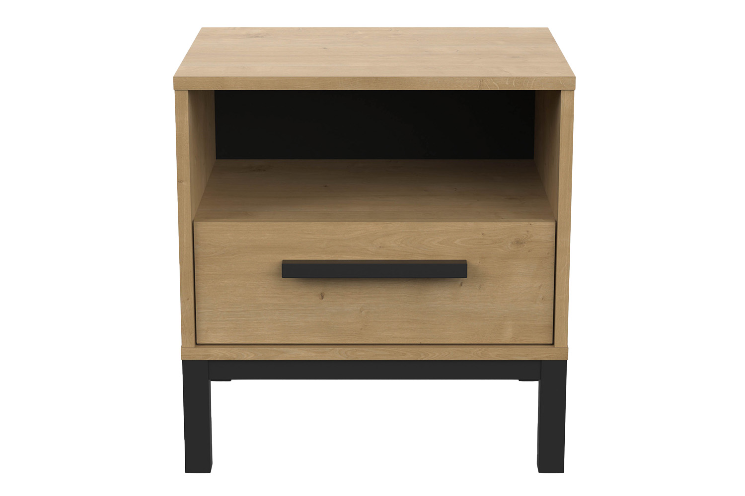 Craft Bedside Table | 1 Drawer | Black/Oak Effect