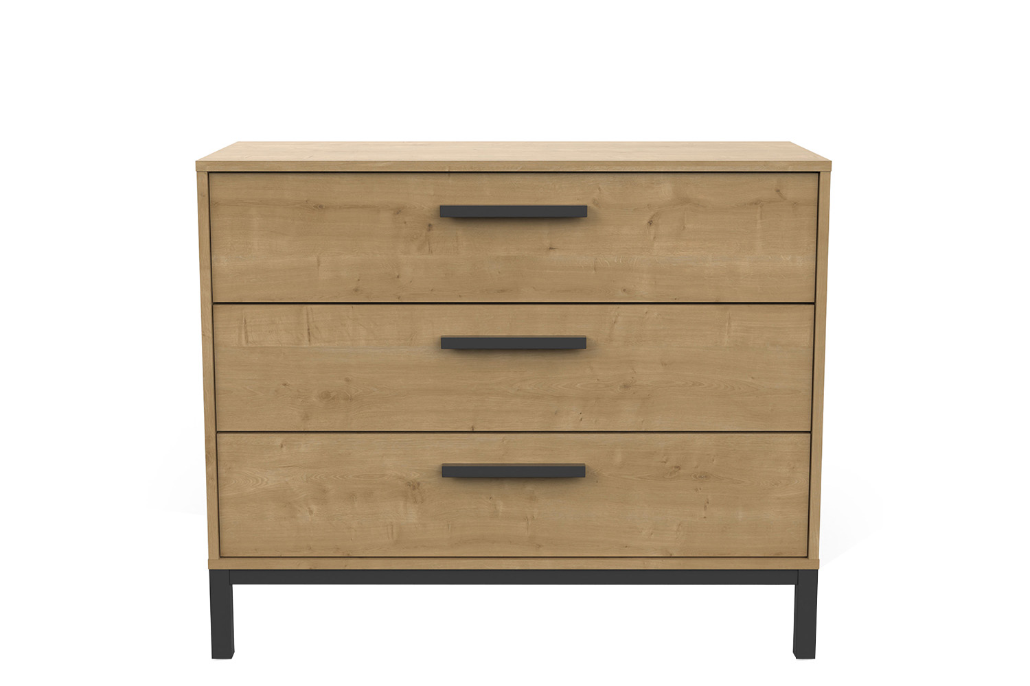 Craft Chest of Drawer | 3 Drawer | Black/Oak Effect