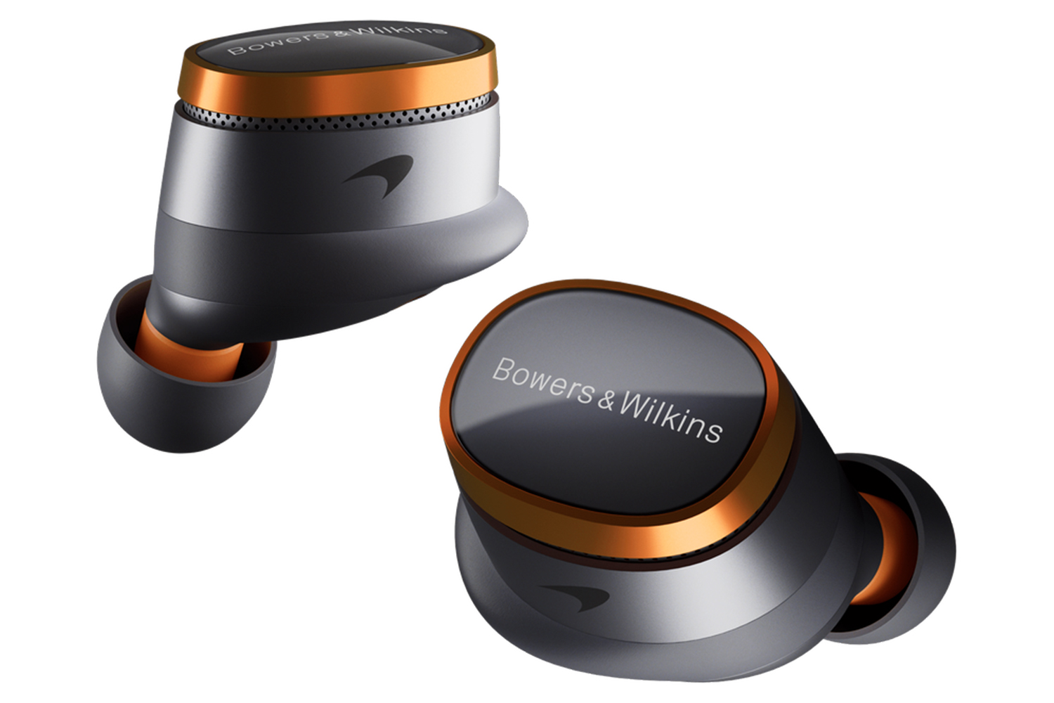 Bowers & Wilkins Pi8 McLaren In-Ear Headphones Earbuds | Galvanic Grey/Papaya