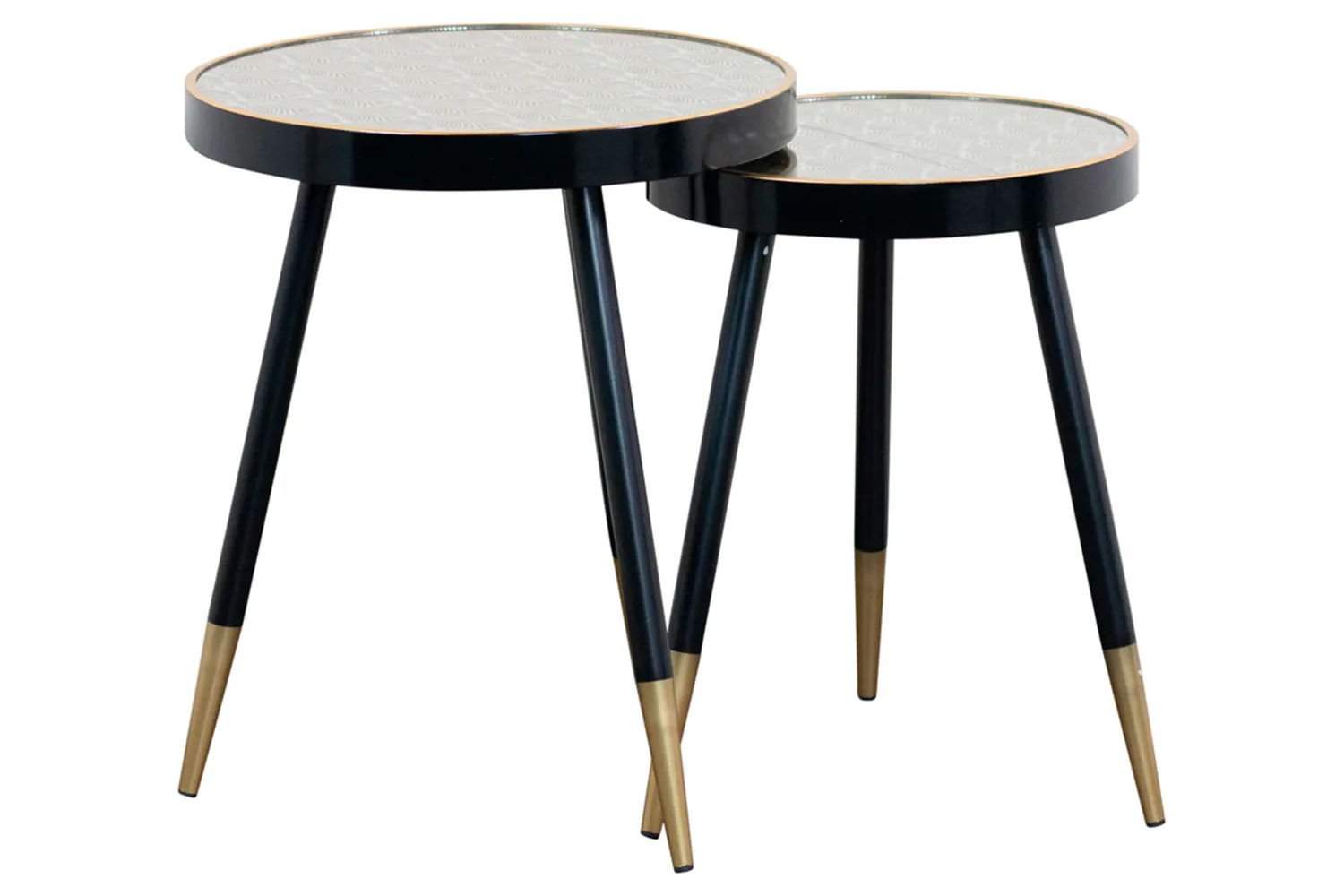 Bruna Side Table Black/Gold Set of Ireland