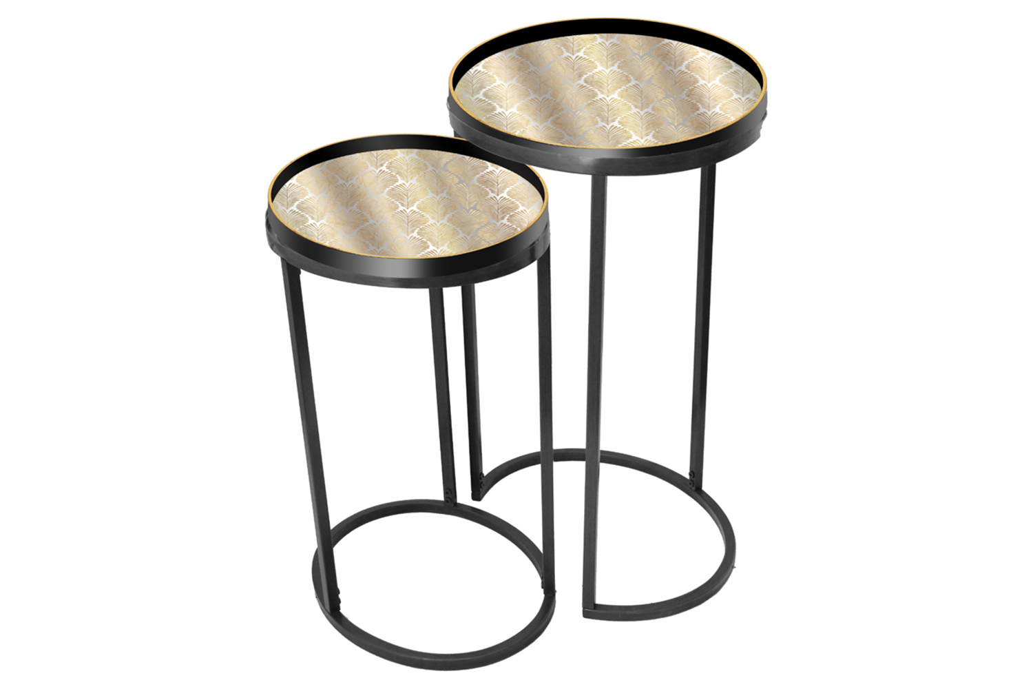 Bruna Tray Table | Black/Gold | Set of 2