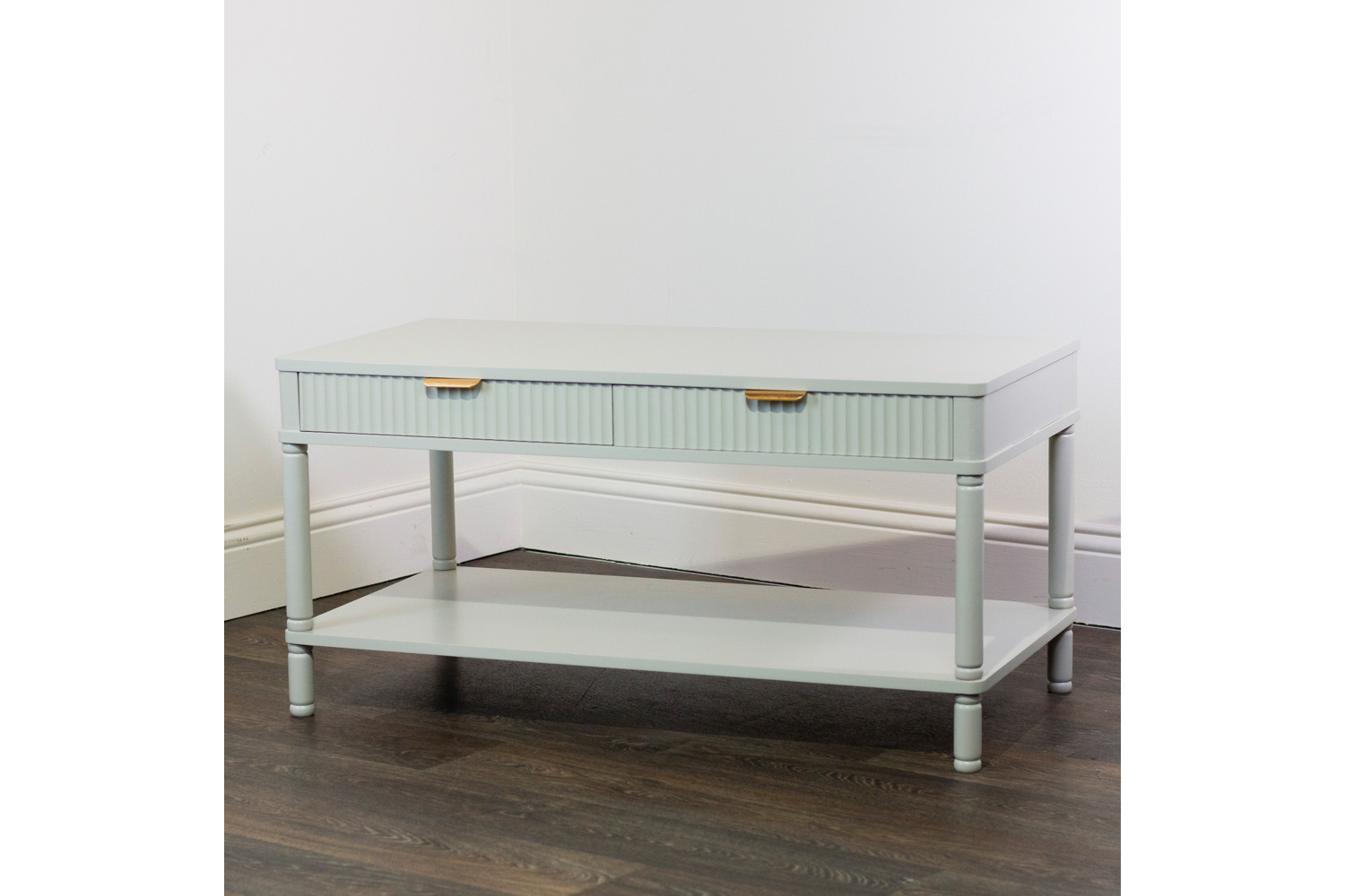 Parson Coffee Table | 2  Drawers | White