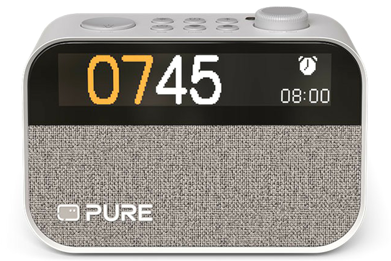Pure Moment Charge Clock Radio with Wireless Charging | White