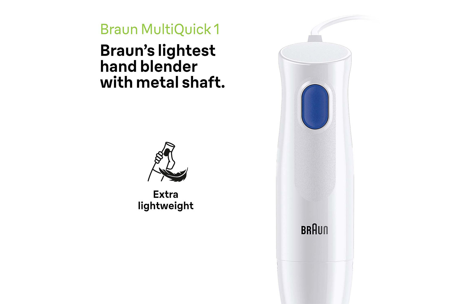 Braun MultiQuick 1 Hand Blender | MQ10.201.MWH | White & Blue