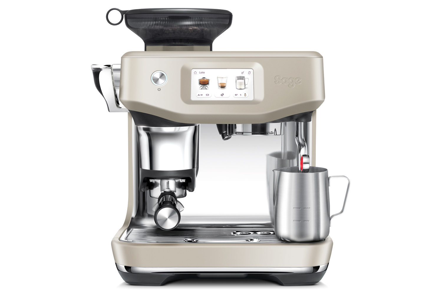 Sage The Barista Touch Impress Bean to Cup Espresso Coffee Machine | SES882ALM4GUK1 | Almond