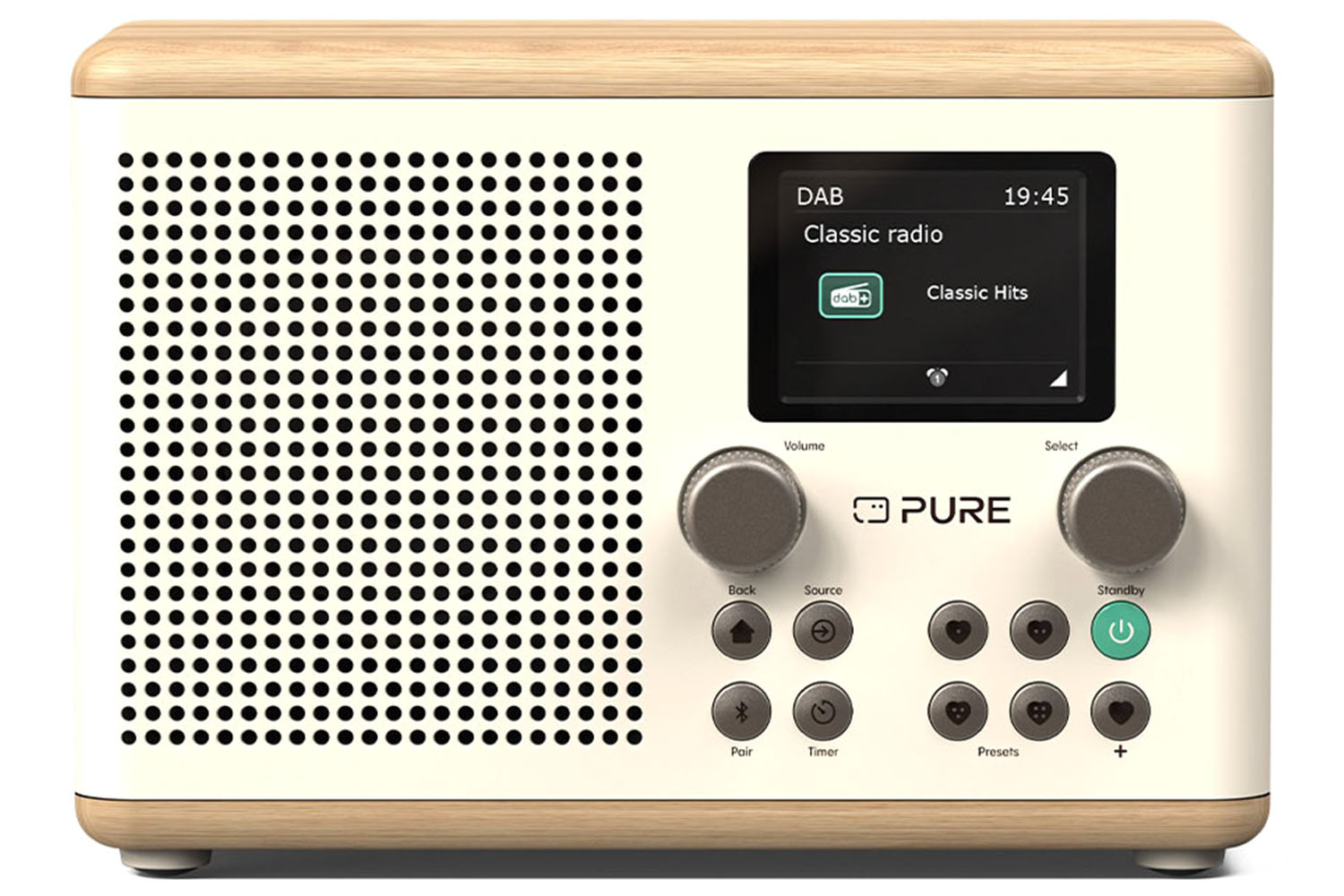 Pure Classic H4 Digital Radio | White/Oak
