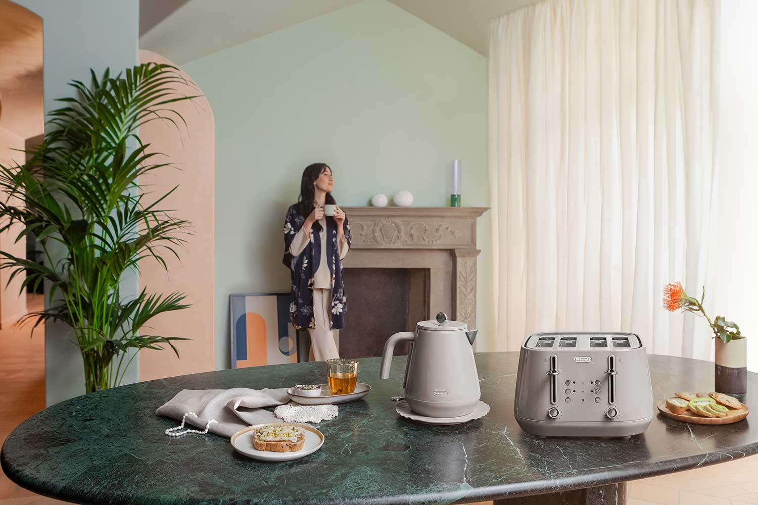 Delonghi Toaster Sage Green Toaster And Kettle Set Delonghi Icona