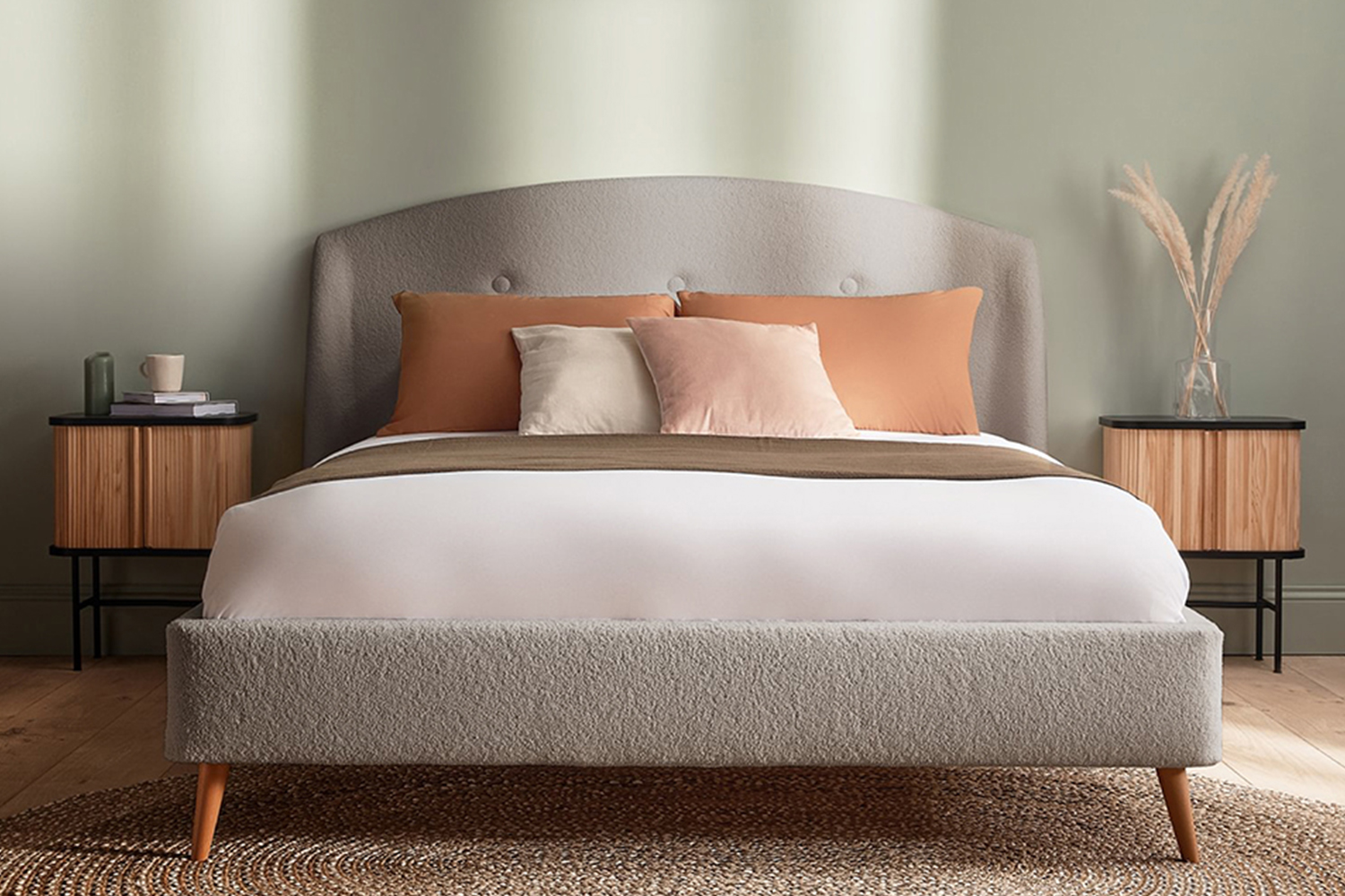 Silentnight | Evana Bed Frame with Slant Beech Leg | Double | 4ft6 | Colour Options