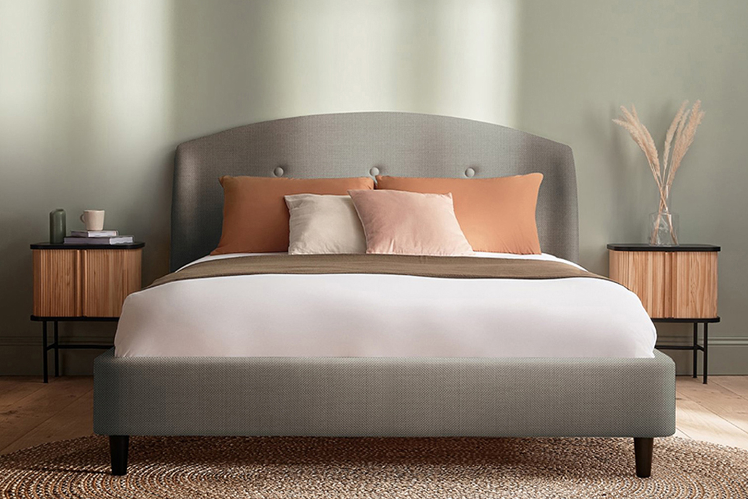 Silentnight | Evana Bed Frame with Black Leg | Double | 4ft6 | Charcoal