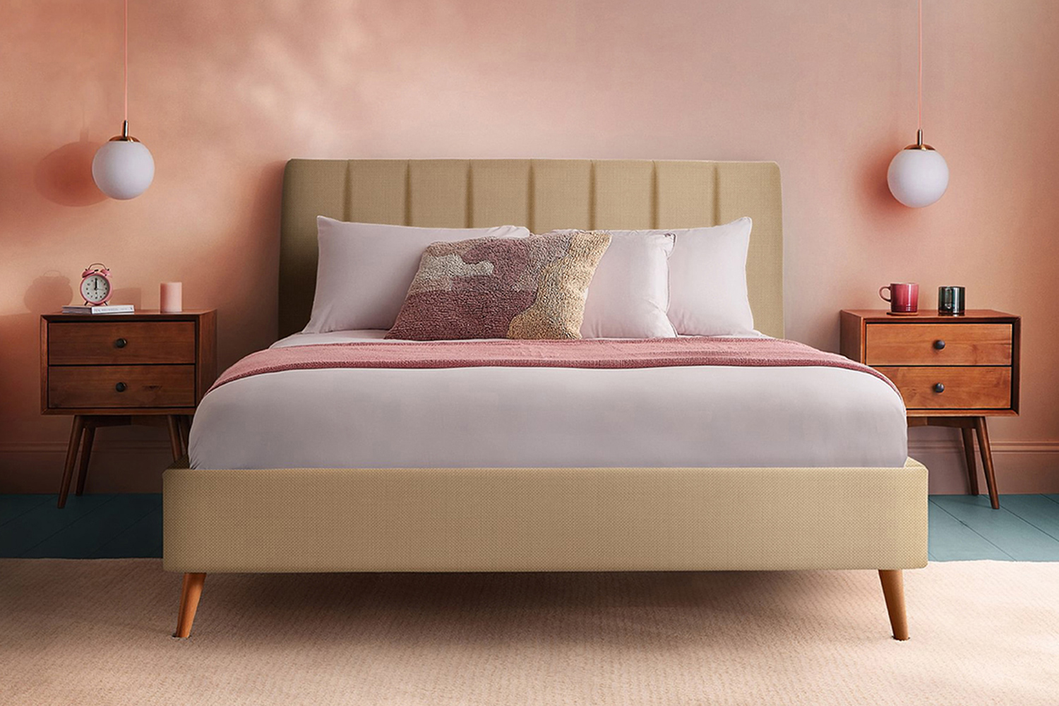 Silentnight | Octavia Bed Frame with Slant Beech Leg | Double | 4ft6 | Colour Options