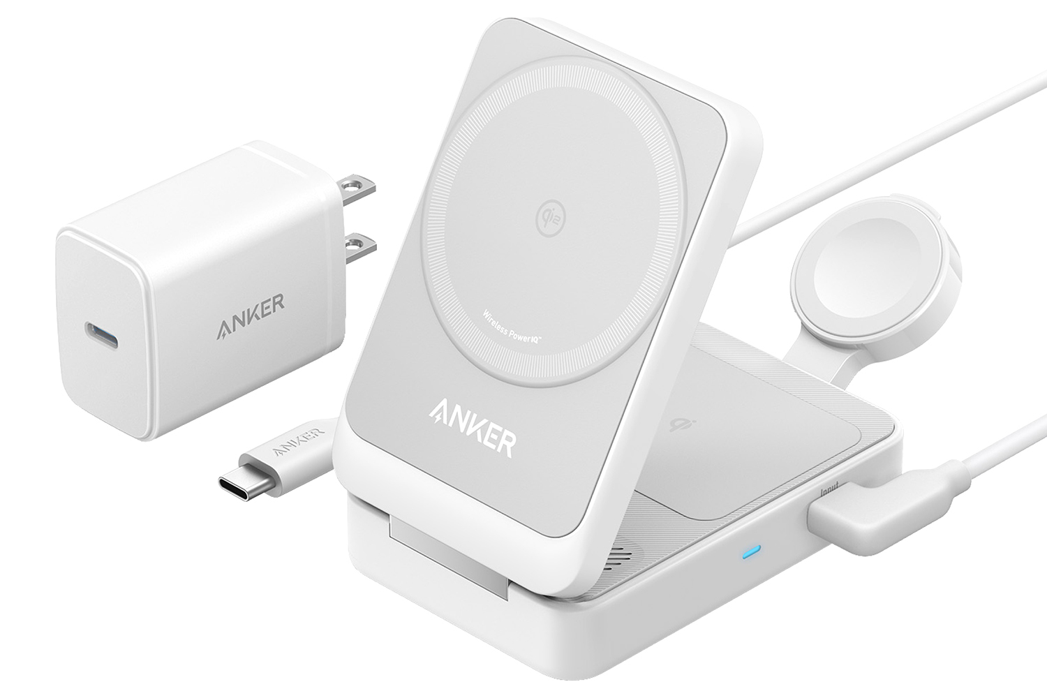 Anker MagGo 3-in-1 15W Wireless Charging Station | White