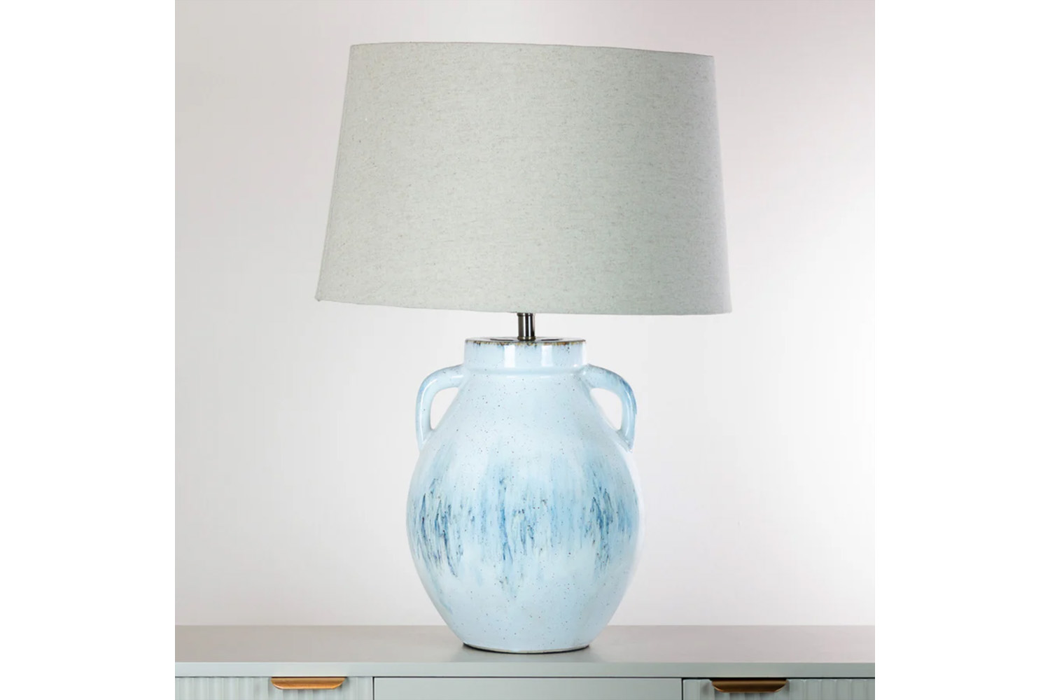 Rylee Ceramic Table Lamp | White/Blue | 66 cm